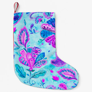 Paisley Aquarellmuster Fliese: Blume, f Kleiner Weihnachtsstrumpf