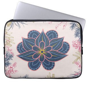 Paisley Art, Intricate Blue und Lila Muster Laptopschutzhülle