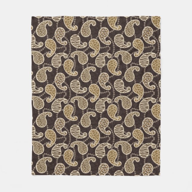 Paisley-Arthintergrund Fleecedecke (Vorderseite)