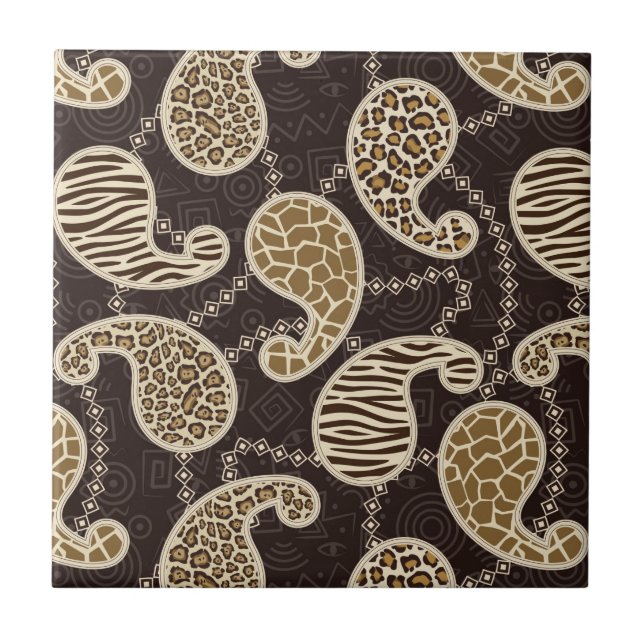 Paisley-Arthintergrund Fliese (Vorderseite)