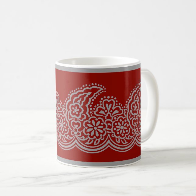 Paisley auf der Red Coffee Tasse (VorderseiteRechts)