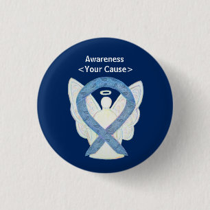 Paisley Awareness Ribbon Angel Custom Art Buttone Button
