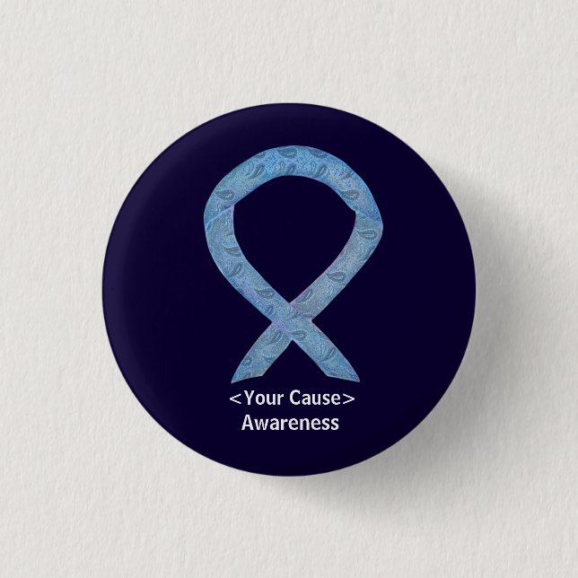 Paisley Awareness Ribbon Personalisiert Button But (Vorderseite)