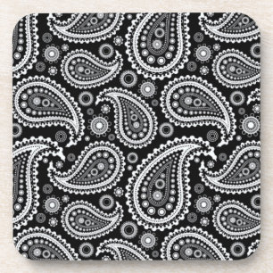 Paisley B&W Cork Coaster Set Untersetzer