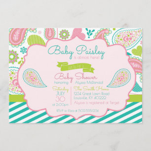 Paisley-Babyparty-Einladung Einladung