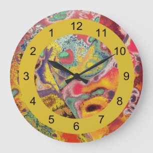 Paisley-Backward Clock for Unusual People Große Wanduhr