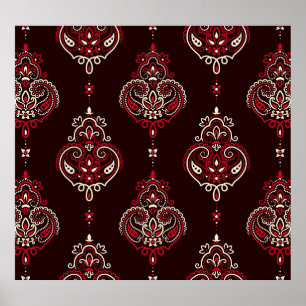 Paisley Bandana: Boho Vintag Print. Poster