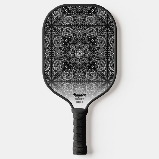 Paisley Bandana Muster Personalisiert Name Text Pi Pickleball Schläger (Vorderseite)