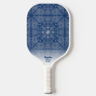 Paisley Bandana Muster Personalisierter Name Text Pickleball Schläger