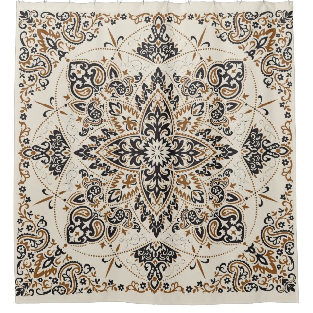 Paisley Bandana Print Silk Design Duschvorhang (Vorderseite)