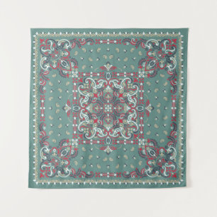 Paisley Bandana Print: Silk Neck Scarf Wandteppich