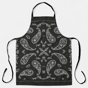 Paisley-Bandana: Schwarz-Weiß-Druck Schürze