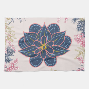 Paisley Beauty, Artistic Blue und Lila Geschirrtuch
