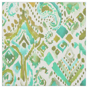 PAISLEY-BENOMMENHEIT Minzen-Gold Stammes- Stoff