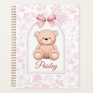 Paisley   Benutzerdefiniertes rosa Teddy-Bär-Kinde Planer