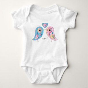 Paisley Birds Baby Strampler