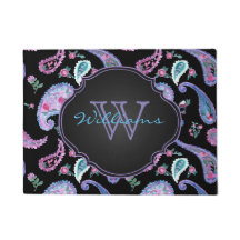 Paisley Black Lavender Monogram