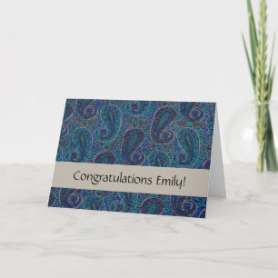 Paisley Blau Indisch Boho Klassisch Vintage Karte