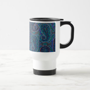 Paisley Blau Indisch Boho Klassisch Vintage Reisebecher