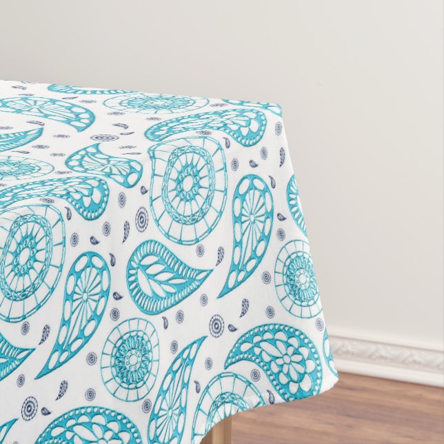 Paisley-blau nahtloses Muster. Tischdecke (Beispiel)