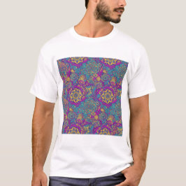 Paisley Bloom Tapestry – Vibrant Floral Fusion T-Shirt