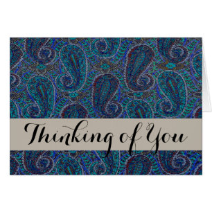 Paisley Blue Indian Boho Art Pattern