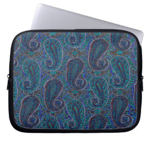 Paisley Blue Indian Boho Art Pattern Laptopschutzhülle