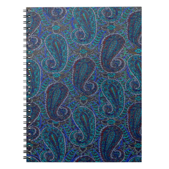 Paisley Blue Indian Boho Art Pattern Notizblock (Vorderseite)
