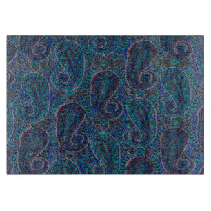 Paisley Blue Indian Boho Art Pattern Schneidebrett