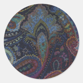 Paisley Blue Runder Aufkleber