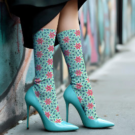 Paisley Blume Chic Pastel Green Floral Muster Socken