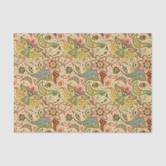 Paisley Blume Decorative Gewebepapier Seidenpapier (Vorderseite)