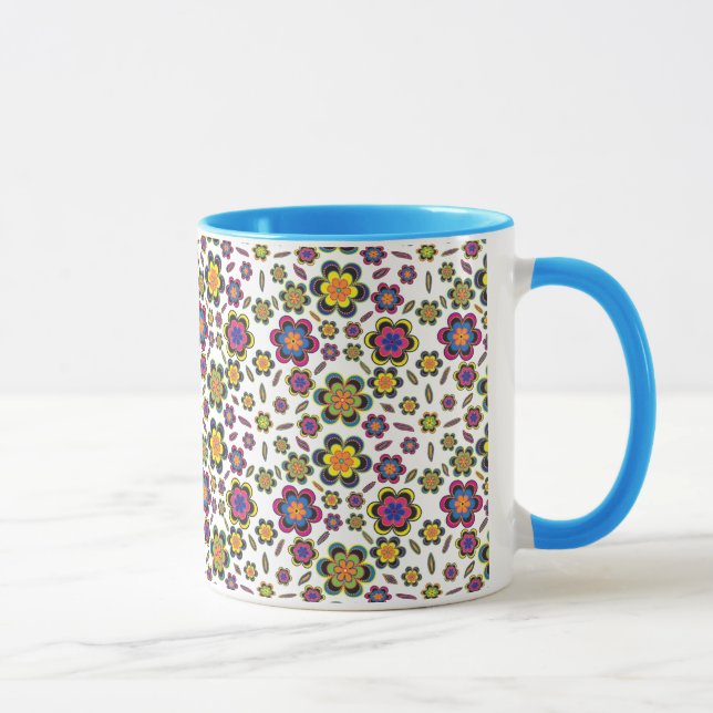 Paisley Blume Design Muster Tasse (Rechts)