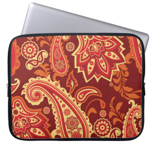 Paisley, Blume: nahtlose Ziermuster Laptopschutzhülle