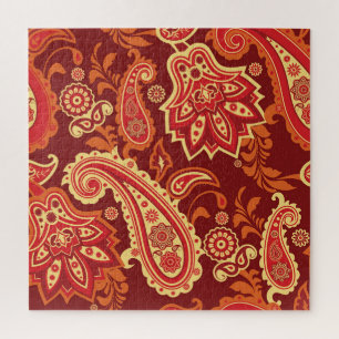 Paisley, Blume: nahtlose Ziermuster Puzzle