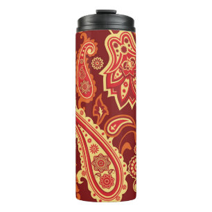 Paisley, Blume: nahtlose Ziermuster Thermosbecher