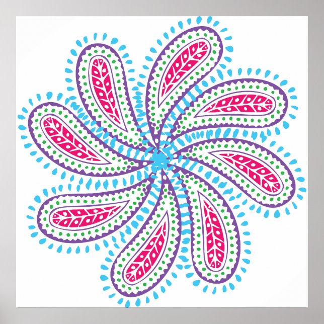 Paisley Blume Poster (Vorne)