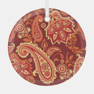Paisley, Blumen: ornamentales nahtloses Muster Ornament Aus Glas