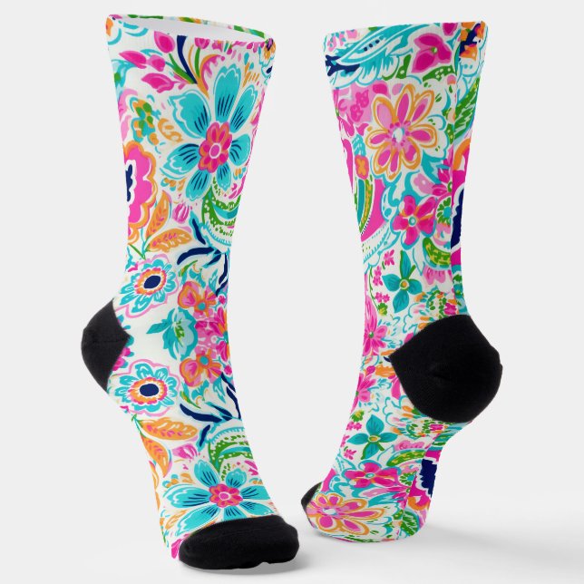 Paisley-Blumendesign Socken (Gewinkelt)