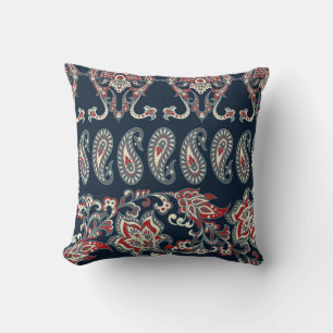 Paisley, blumengeschmückt, Damast Vintag. Kissen