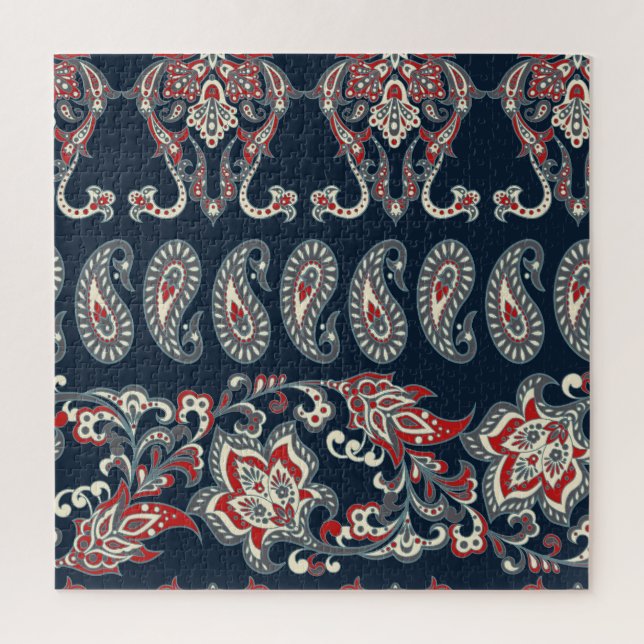 Paisley, blumengeschmückt, Damast Vintag. Puzzle (Vertikal)