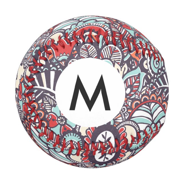 Paisley-Blumenmuster Baseball (Vorderseite Links)