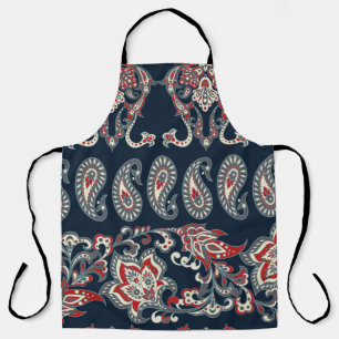 Paisley-Blumenmuster, Damast-Vintage-Muster. Schürze