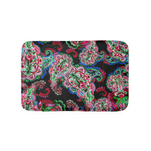 Paisley Blumenmuster, ethnischer Hintergrund. Badematte