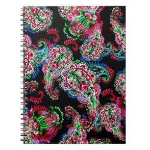 Paisley Blumenmuster, ethnischer Hintergrund. Notizblock