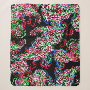 Paisley Blumenmuster, ethnischer Hintergrund. Sherpadecke