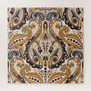 Paisley-Blumenmuster: Farbige nahtlose Gestaltung Puzzle