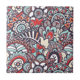 Paisley-Blumenmuster Fliese