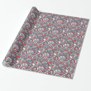 Paisley-Blumenmuster Geschenkpapier