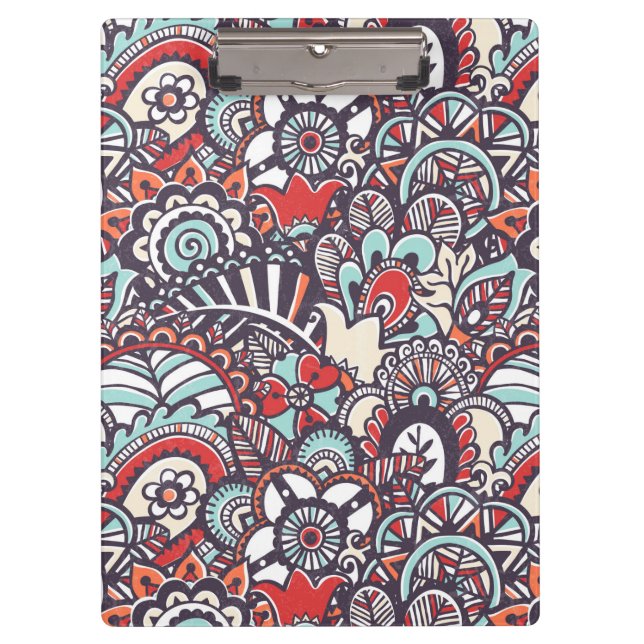 Paisley-Blumenmuster Klemmbrett (Vorderseite)